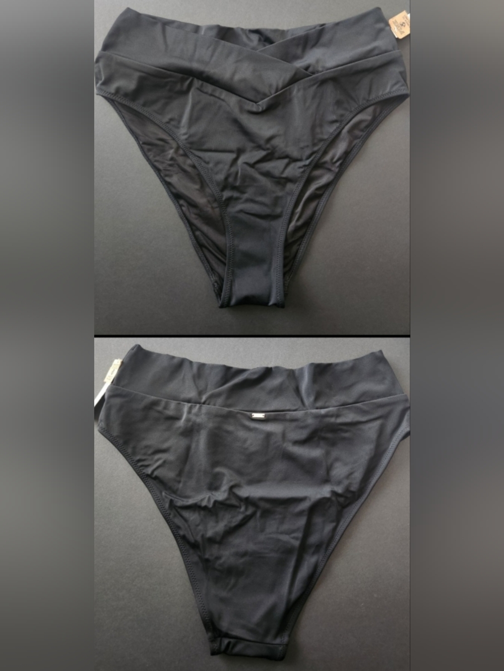 XL XXL PINK Swim High Waist Crossband Cheeky Bikini Bottom Black